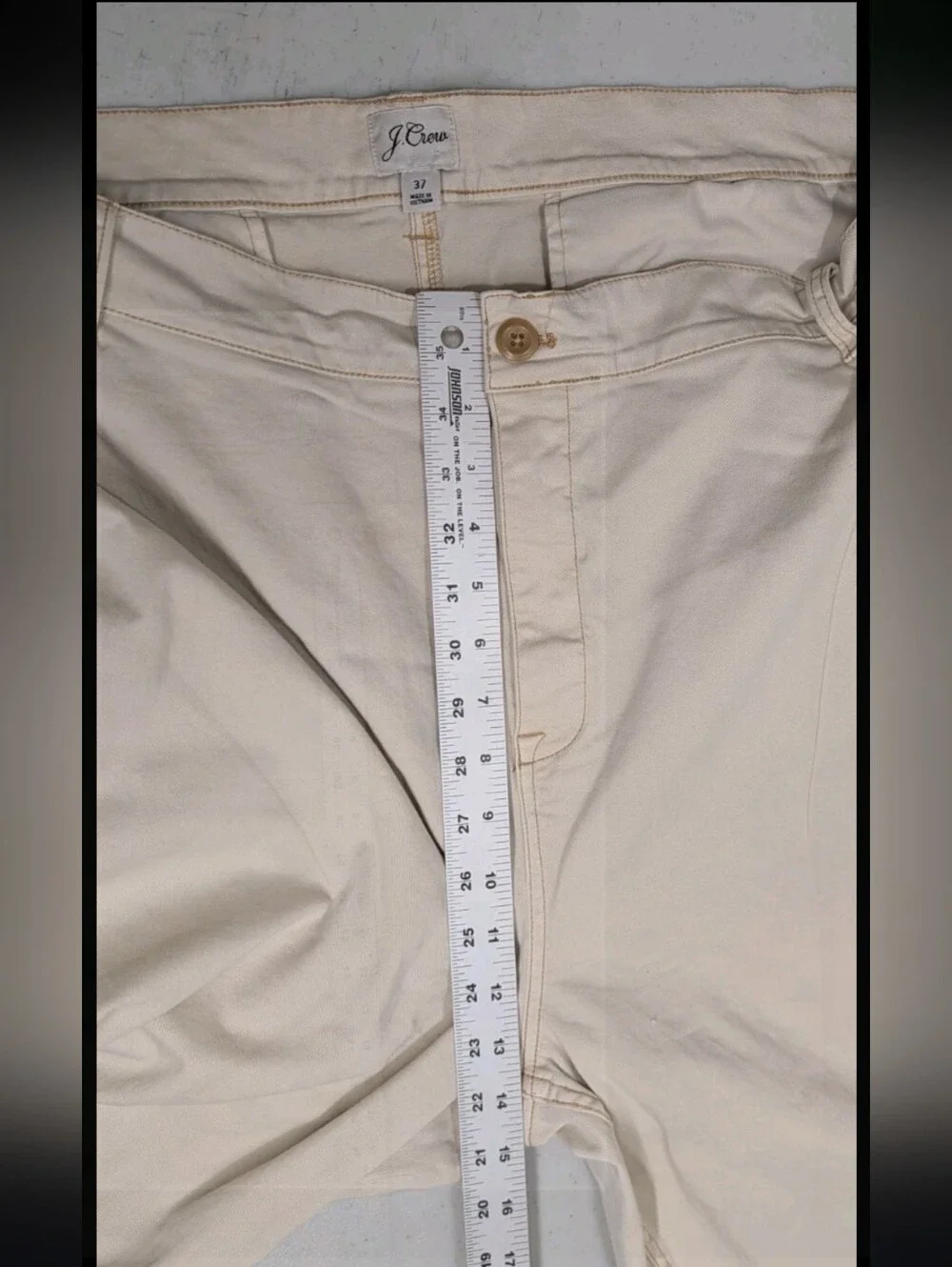 J Crew Vintage Straight Chino Pants 37 x 27 Beige Old Money Preppy #120t